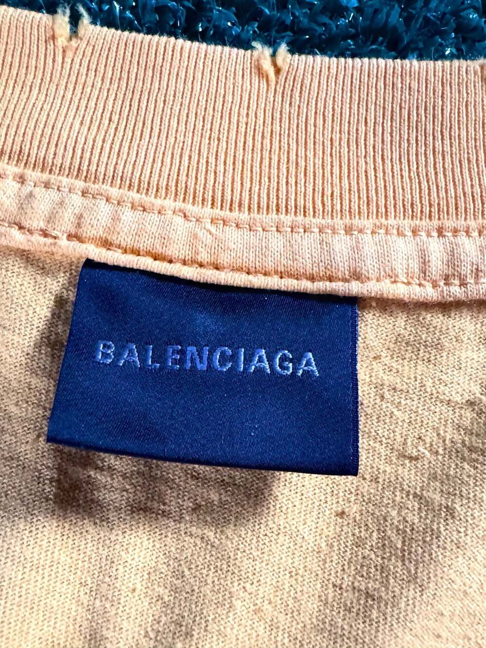 Balenciaga Hand-Drawn Logo Distressed T-Shirt Orange Size M - Picture 4 of 6